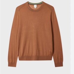 Paul Smith Jumper Sweater 100% Merino Wool Terracotta Brown Pullover Mens Sz XL